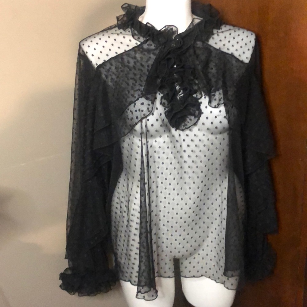 NWT Ups & downs black sexy lace shirt